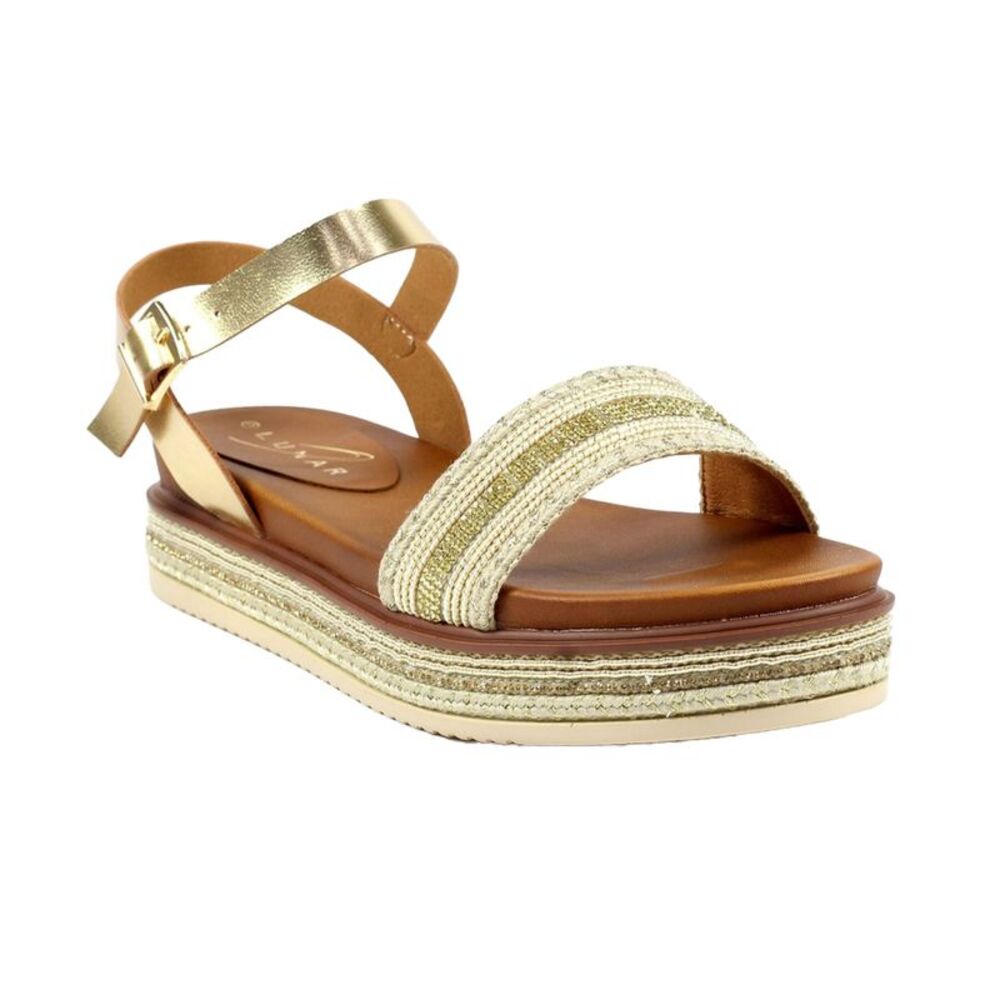 Lunar Womens/Ladies Frazer Sandals / Gold